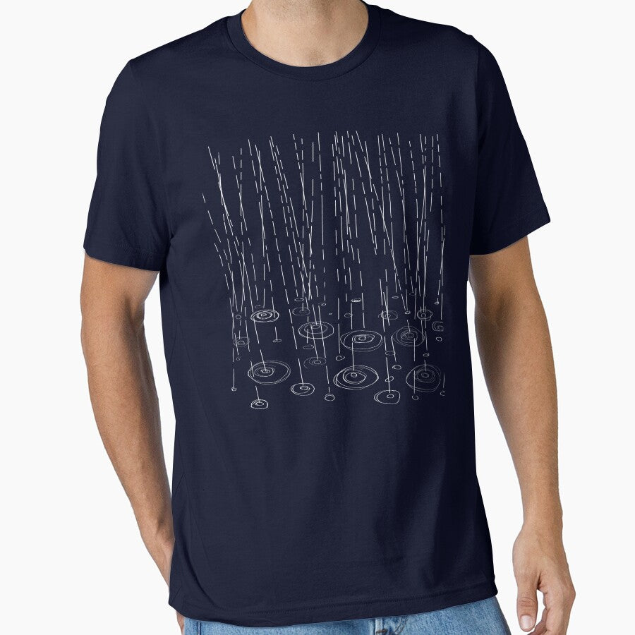 'Another Rainy Day' Tee: Cozy Weather & Introvert Graphic Shirt Dark Blue