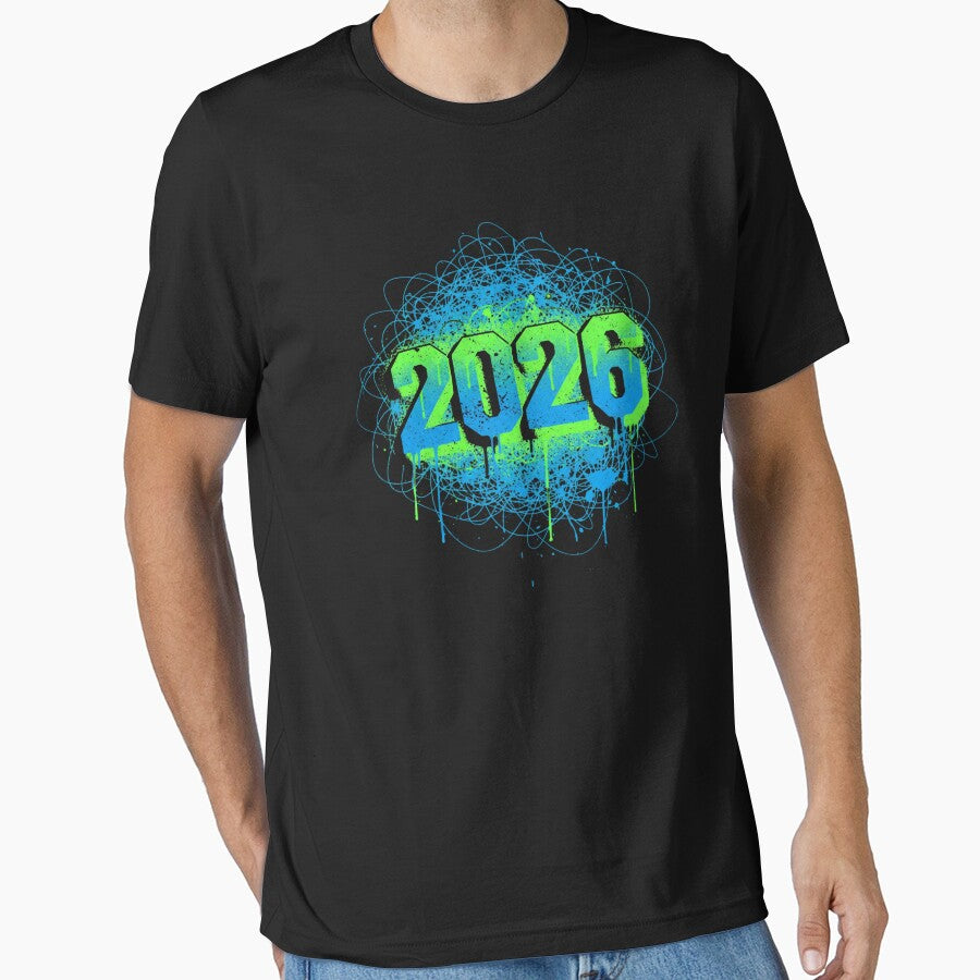 2026 Graffiti Drip T-Shirt: Urban Streetwear & Hip Hop Style Black