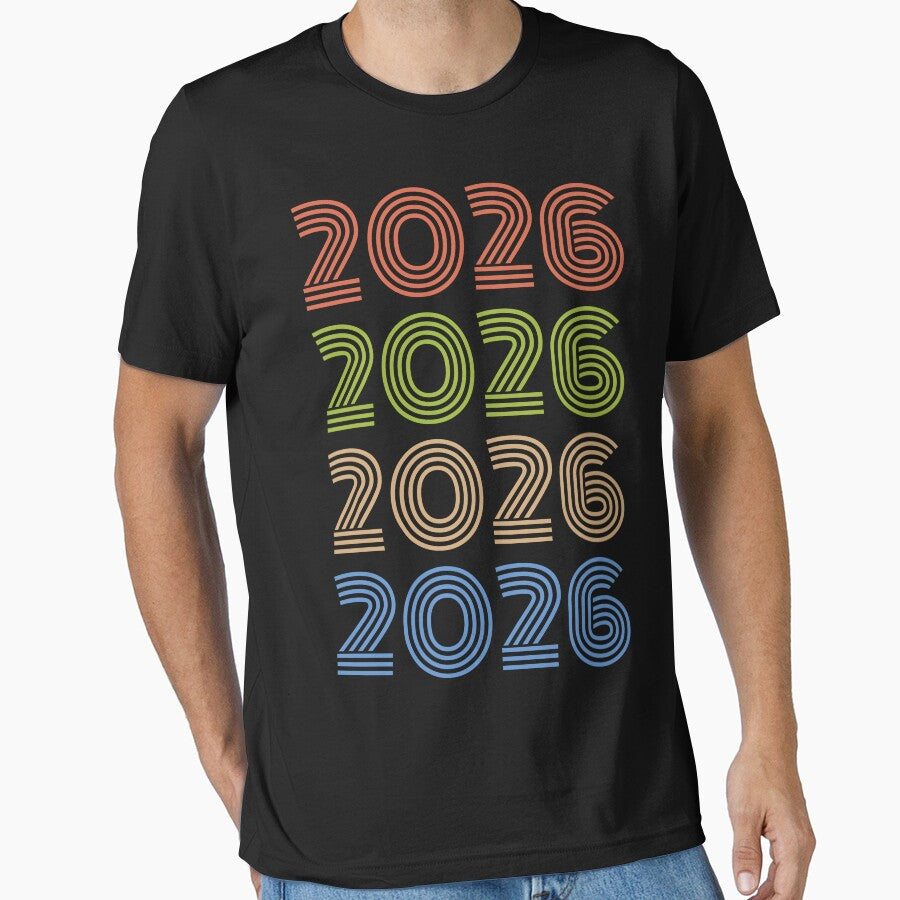 2026 Retro Rewind Tee: Time Traveler & Futurist Graphic T-Shirt Black