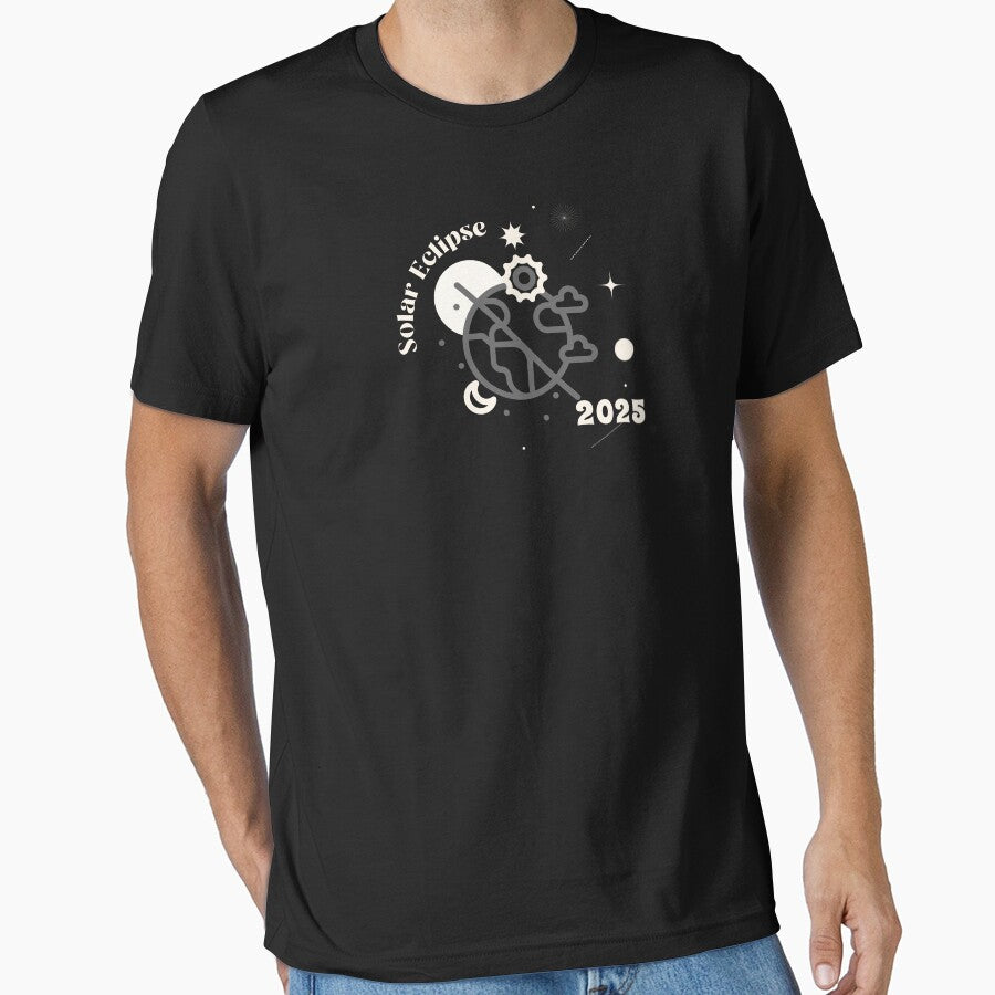2025 Solar Eclipse T-Shirt | Total Solar Event Commemorative Tee Black