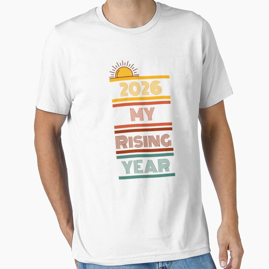 2026 New Year T-Shirt, Stylish Typography Art for Holiday Celebration White