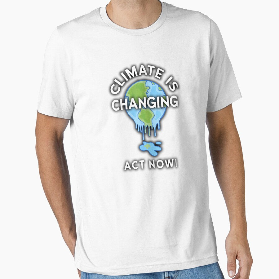 Act Now T-Shirt | Earth is Melting Climate Change Awareness Tee White