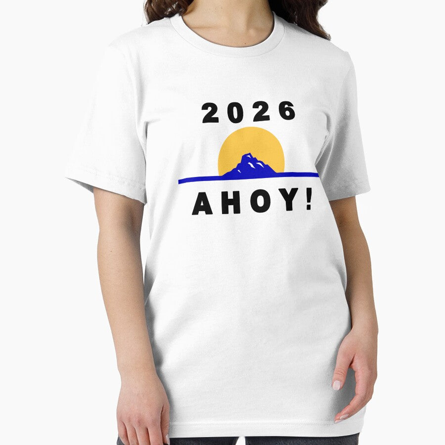 2026 Ahoy New Year T-Shirt, Nautical Themed Motivational Quote Tee White