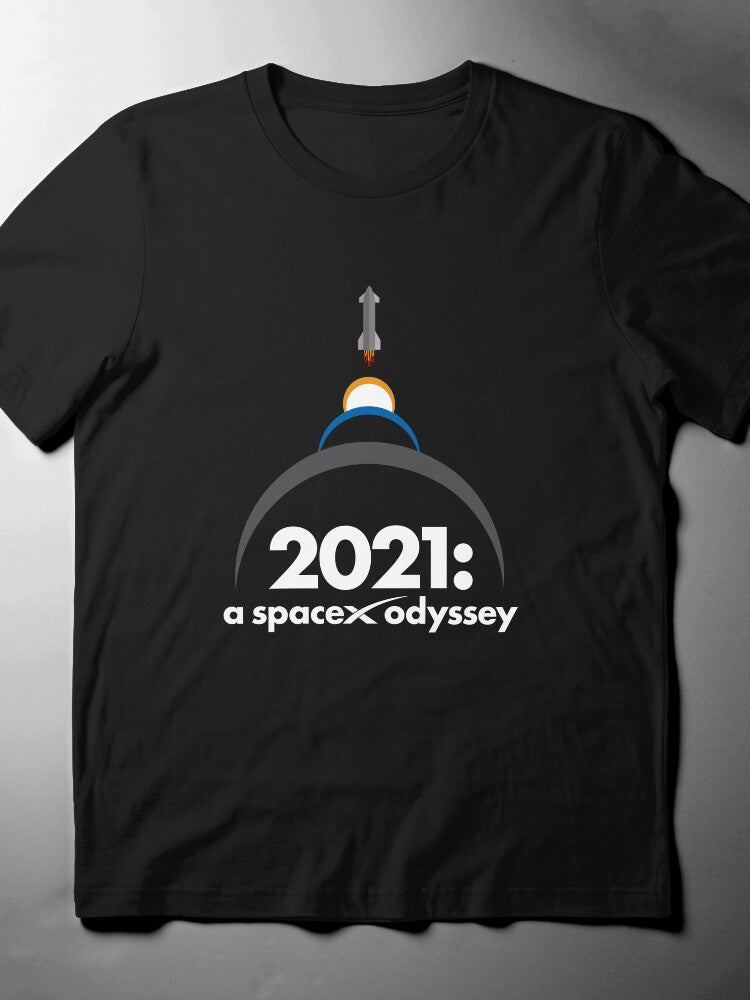 2021: A SpaceX Odyssey T-Shirt, Sci-Fi Space Exploration Fan Tee