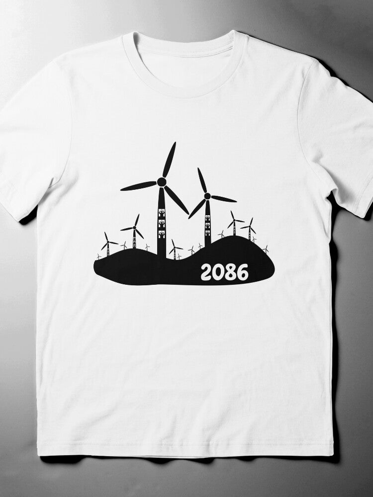 2086 Pinwheel T-Shirt: Futuristic Graphic Design, Soft Cotton