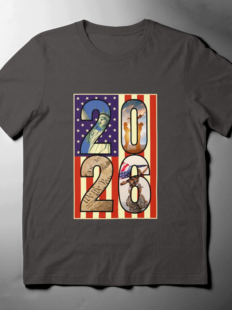 2026 American Flag T-Shirt: Patriotic USA Graphic Future Tee